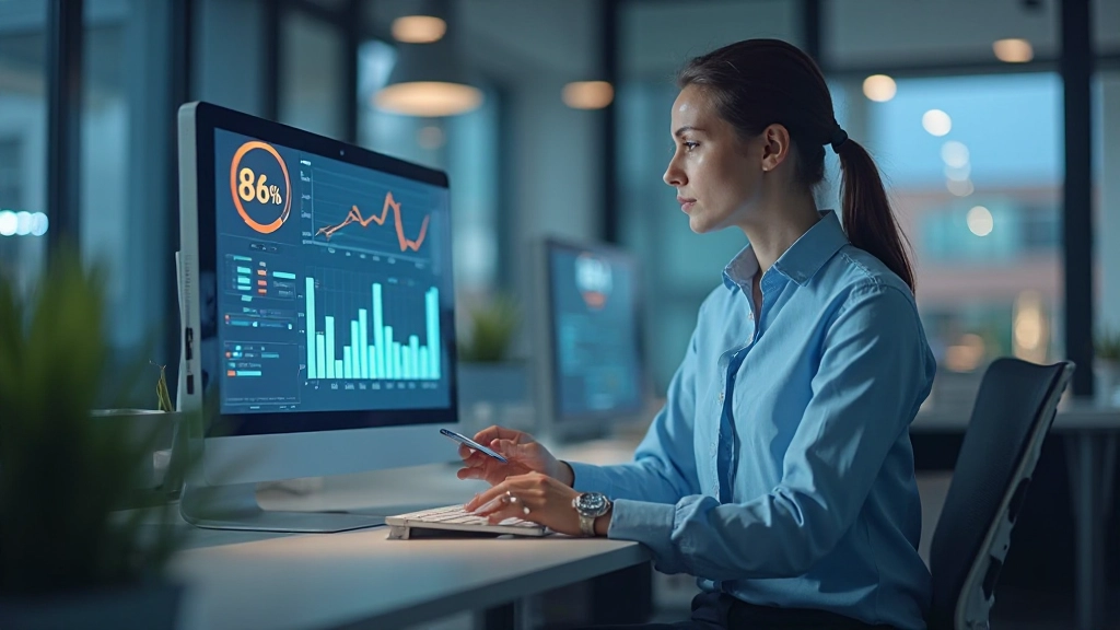 Специалист по маркетингу анализирует ключевые показатели эффективности на графиках и диаграммах